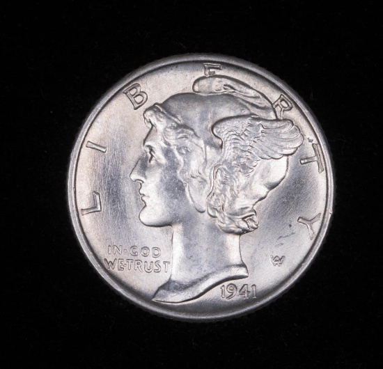 1941 MERCURY SILVER DIME COIN GEM BU UNC MS++