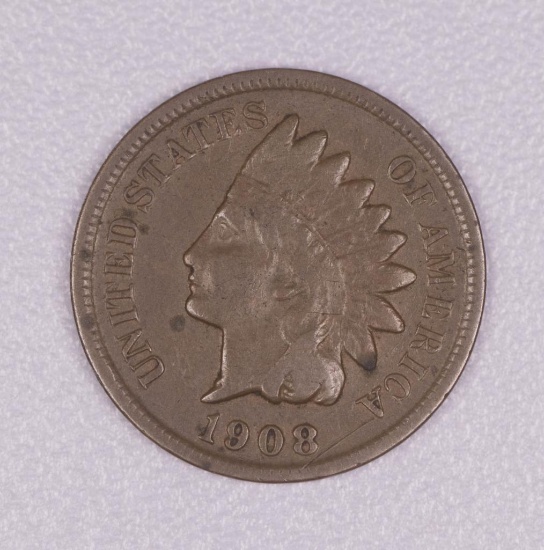 1908 S INDIAN HEAD CENT PENNY COIN