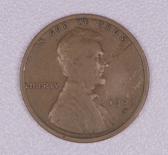 1909 S WHEAT CENT LINCOLN PENNY COIN