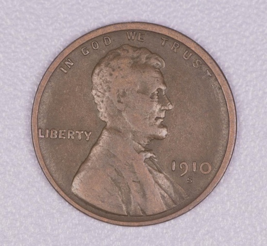 1910 S WHEAT CENT LINCOLN PENNY COIN
