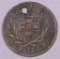 1811 GREAT BRITAIN YORK CATTLE & BARBER SIX PENCE SILVER TOKEN (DAMAGED)