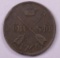 1766 SWEDEN 2 ORE BRONZE COIN