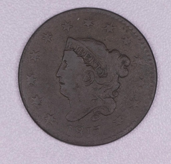 1817 CORONET HEAD US LARGE CENT COIN **13 STARS**