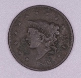 1836 CORONET HEAD US LARGE CENT COIN