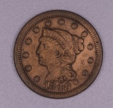 1848 BRAIDED HAIR US LARGE CENT COIN