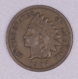 1907 INDIAN HEAD CENT PENNY COIN