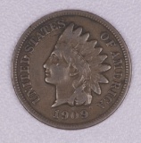 1909 INDIAN HEAD CENT PENNY COIN