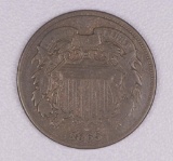 1865 TWO CENT PIECE US TYPE COIN