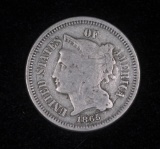 1865 THREE CENT NICKEL US TYPE COIN