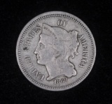 1868 THREE CENT NICKEL US TYPE COIN