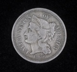 1869 THREE CENT NICKEL US TYPE COIN