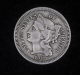 1872 THREE CENT NICKEL US TYPE COIN