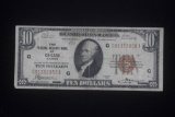 1929 $10 NATIONAL CURRENCY CHICAGO PAPER MONEY NOTE