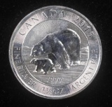 2015 CANADA 1.5 OZ .9999 FINE SILVER COIN WILDLIFE SERIES POLAR BEAR & CUB UNCIRCULATED