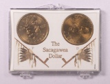 2000 SACAGAWEA DOLLAR 2 UNCIRCULATED COIN SET IN PLASTIC HOLDER