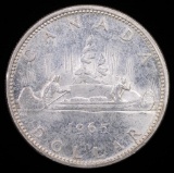 1965 CANADA 1 DOLLAR SILVER COIN