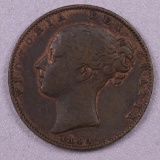 1840 GREAT BRITAIN FARTHING COPPER COIN