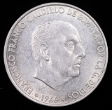 1966(66) SPAIN 100 PESETAS SILVER COIN