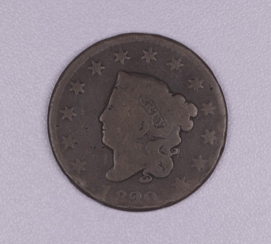 1820 CORONET HEAD LARGE US CENT COIN