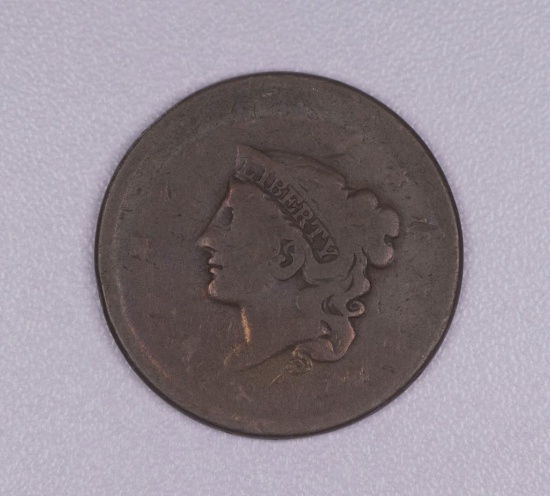 1837 CORONET HEAD LARGE US CENT COIN