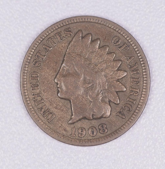 1908 S INDIAN HEAD CENT PENNY COIN