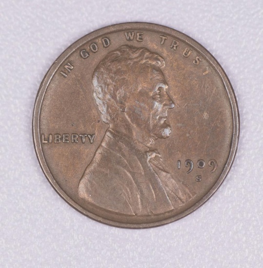 1909 S WHEAT LINCOLN CENT PENNY COIN