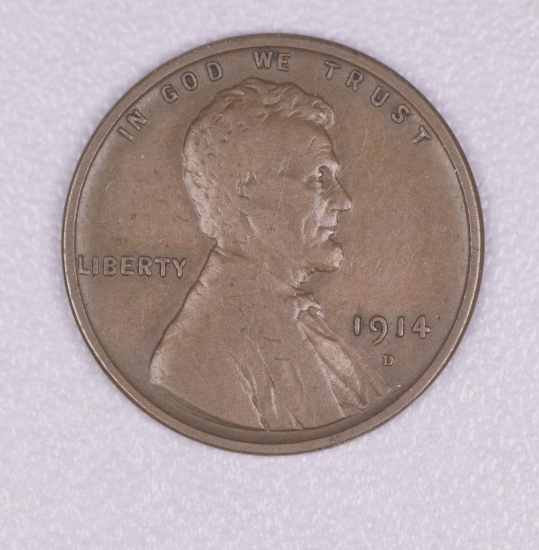 1914 D WHEAT LINCOLN CENT PENNY COIN