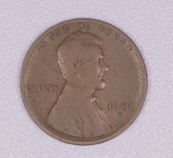 1910 S WHEAT CENT PENNY COIN