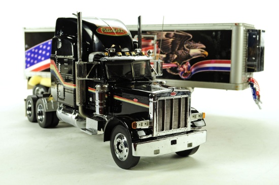 Peterbilt 379 Tractor w/Reefer Van Trailer - Flag Deco