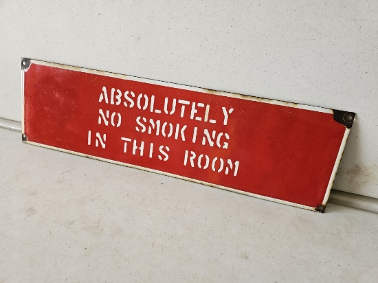 No Smoking Porcelain Sign