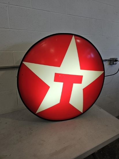 Texaco Gasoline 36" Round Light Up Sign