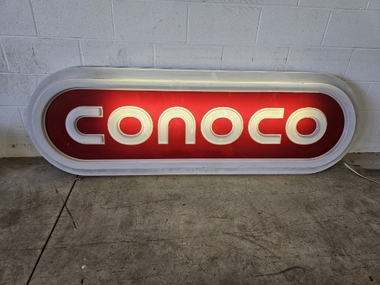 Conoco Plastic Single Sided Light Up Sign 30"x7'