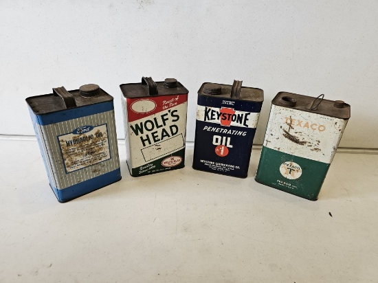 (4) 1 Gal Can Wolfs HD, Ford, Texaco, Keystone