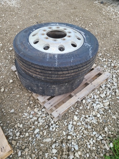 Misc. Skid (2) 22.5" Tires on Rims