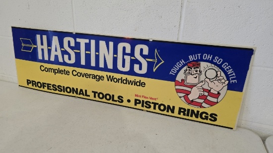 Hastings Piston Rings Vinyl Sign 38"x11.5"