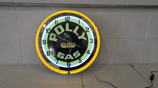 Polly Gas Light Up Clock 18.5" Round