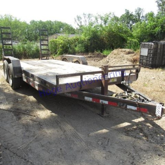 "PJ bumper hitch trailer, 7X18 2 5/16 ball, ramps
