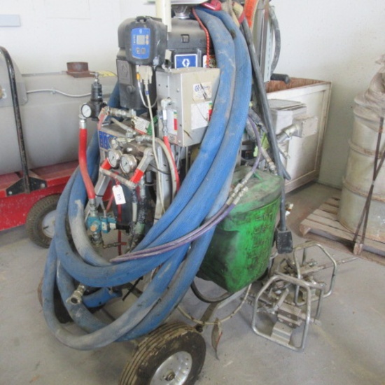 Graco XP50, Plural Componet sprayer W/in line heat has 2 in line mixing chambers