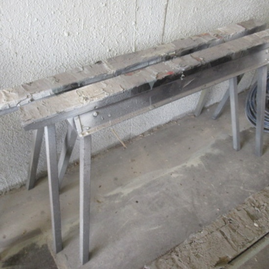 2- saw horses, bid X2 46"W 36"T