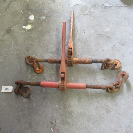 2- ratcheting chain binders, bid X2