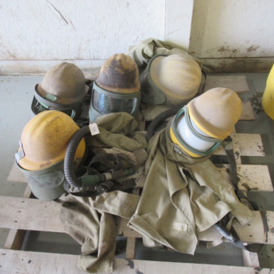 5- sand blast helmets, bid X5