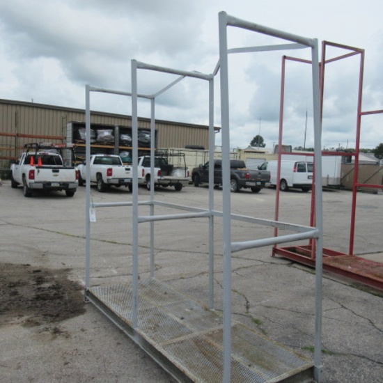 metal rack used to store ladders 8ft W  32" D  7.5ft T
