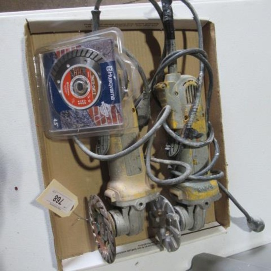(2) angle girnders w/cement discs, bid X2