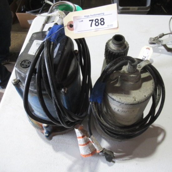 (2) sump pumps, bid X2