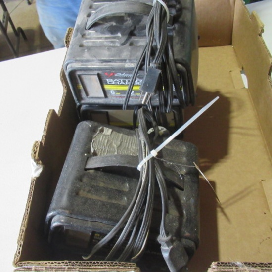 12V chargers set up to run deadman control lines