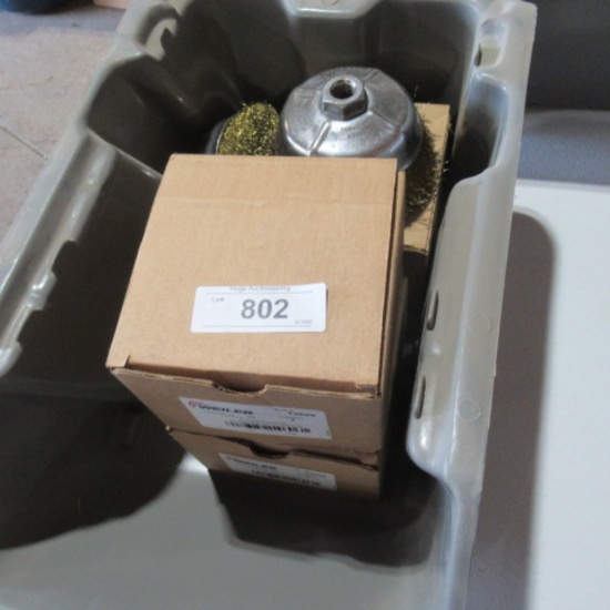 (5) brass 5" crimped cup wire wheels, bid X5