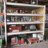 Shelving unit w/4 shelves, no contents 8.5'W  8'T  33