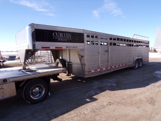 2014 Eby 8’x30’ tandem axle Ruffneck aluminum gooseneck livestock trailer