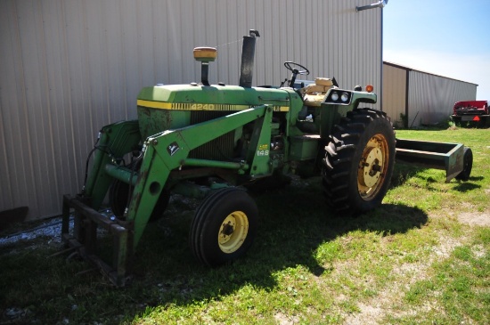 JD 4240 2WD tractor w/ 148 loader, 6648 hrs. new tires, Quad Range 