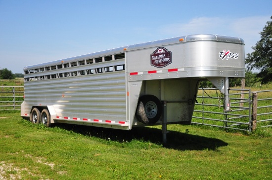 2015 Exiss 24 ft. livestock trailer, 7 ½ ft. wide, 2 dividers/split gates,